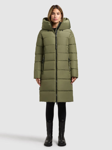 1183CO253 357FER-GRE | JILIAS6 MATT coat FERN GREEN